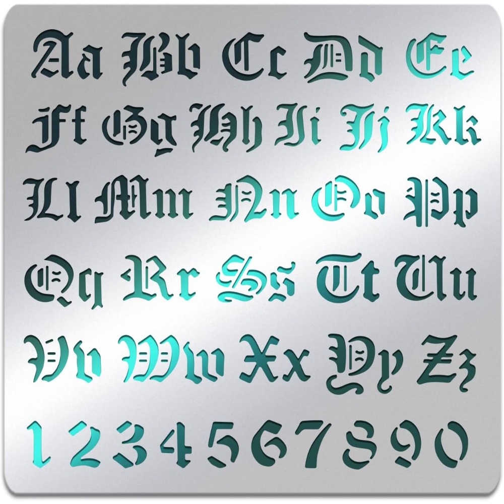 Photography Font - Трафареты с матовыми металлическими буквами, трафареты
