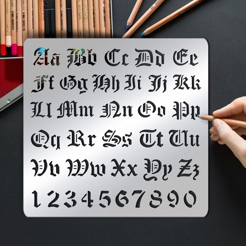 Трафареты с матовыми металличе – обзор и цена Photography Font