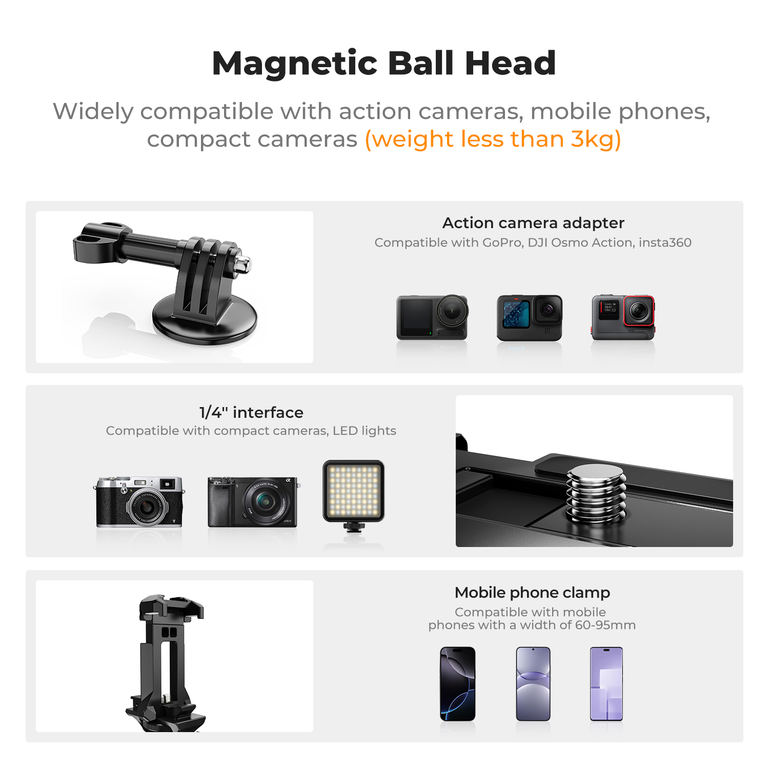 Магнитное крепление K&F CONCEP – обзор и цена Gopro Action Camera Hero 11 Black